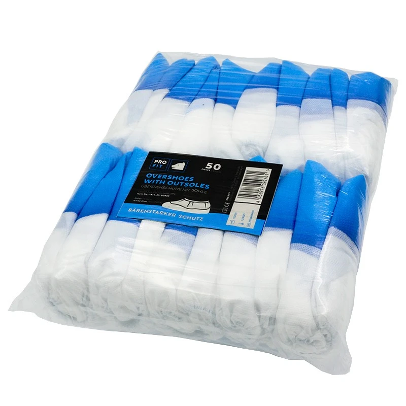 PRO FIT, PP - Overshoes with, White, Blue, Disposable clothing