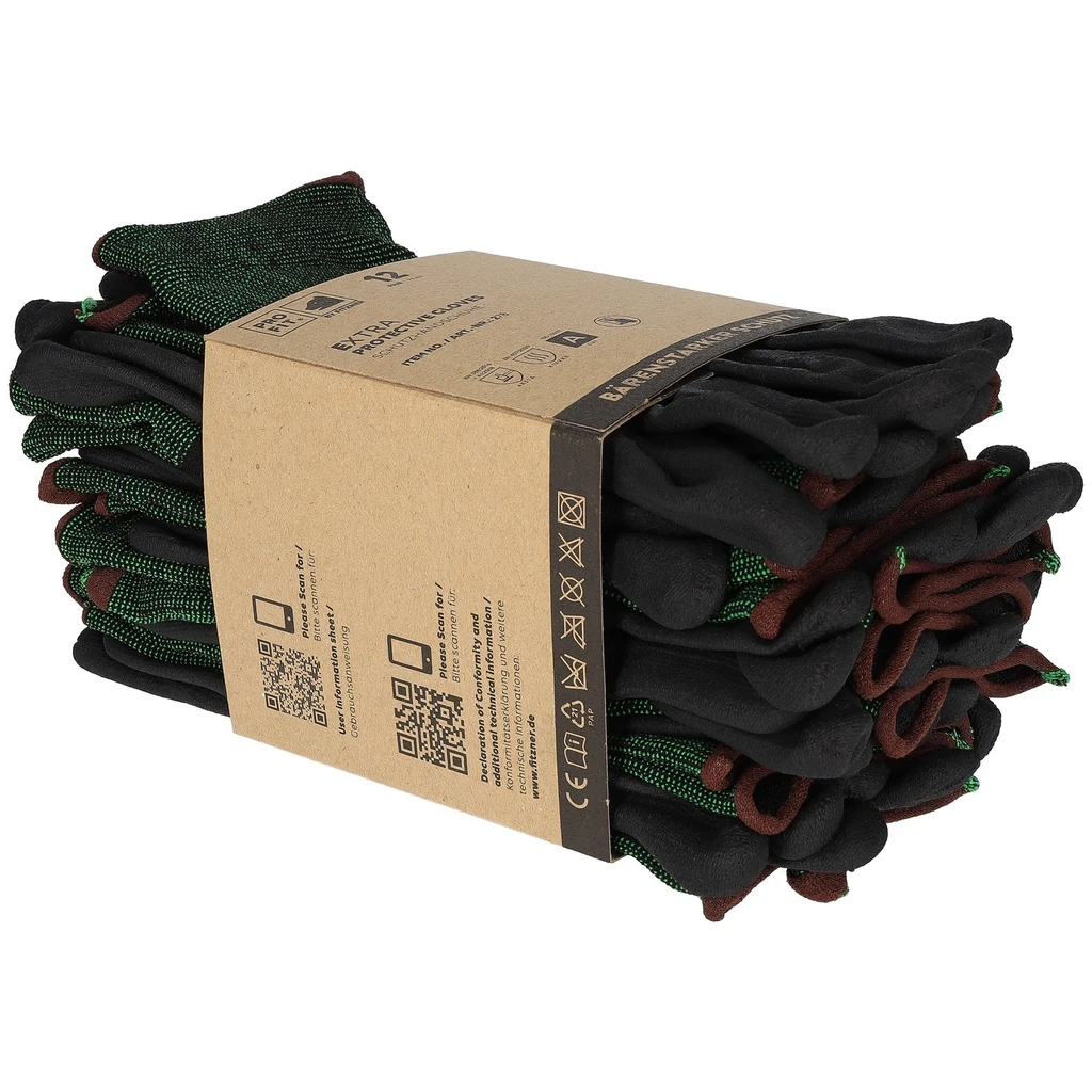 PRO FIT, nitrile foam fine knit, Black, Nitrile foam gloves