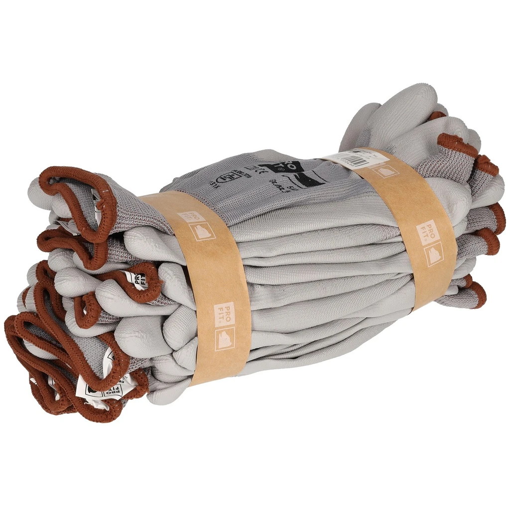 PRO FIT, PU fine knitting glove, Grey, PU gloves