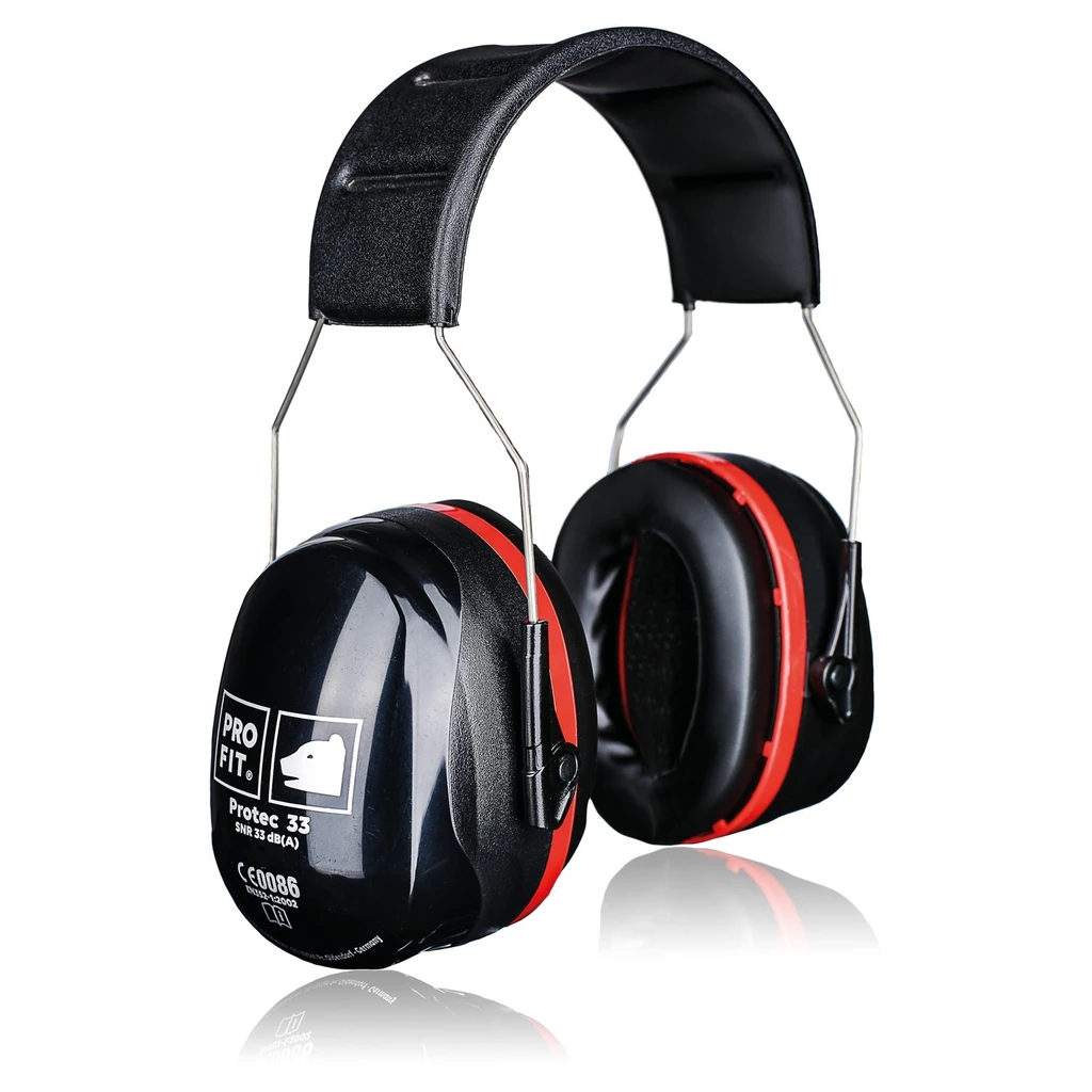 PRO FIT, Protec 33 earmuff, Red, Black, Hearing protection capsules