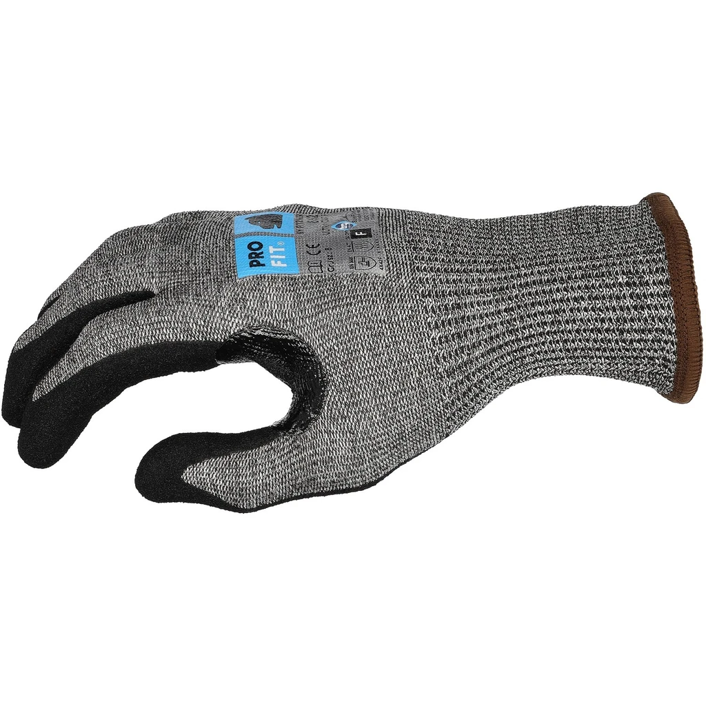 PRO FIT, nitrile cut resistance glove, Black, Grey, Cut protection nitrile