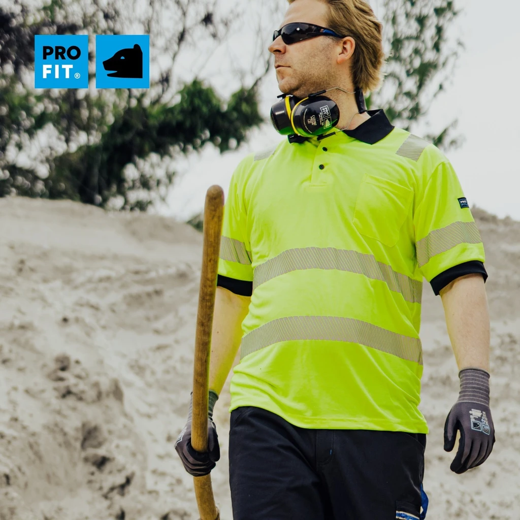 PRO FIT, High Visibility Poloshirt, Neon Yellow, High-visibility clothing