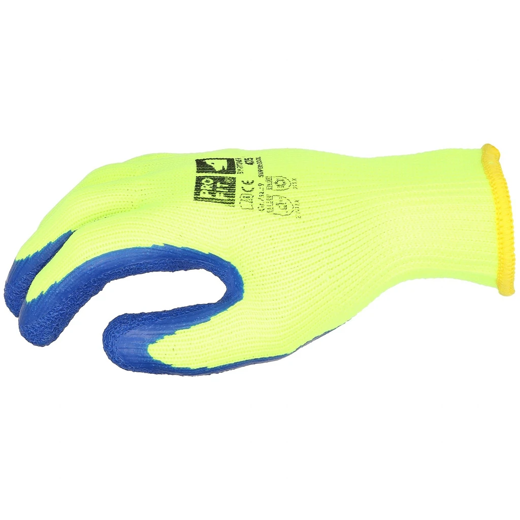 PRO FIT, winter latex glove, Blue, Neon Yellow, Winter gloves