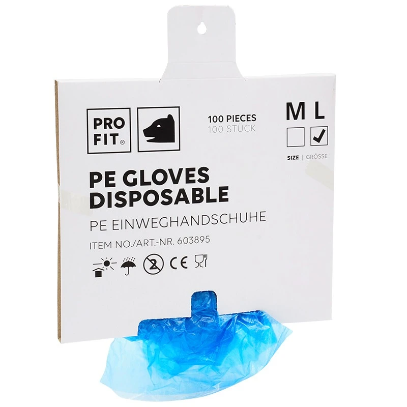 PRO FIT, PE disposable glove, Blue, Disposable gloves