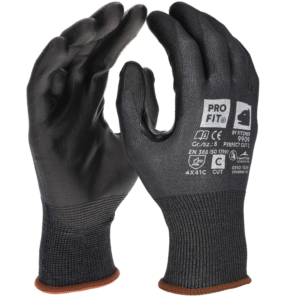 PRO FIT, PU cut resistance glove, Black, Cut protection PU gloves
