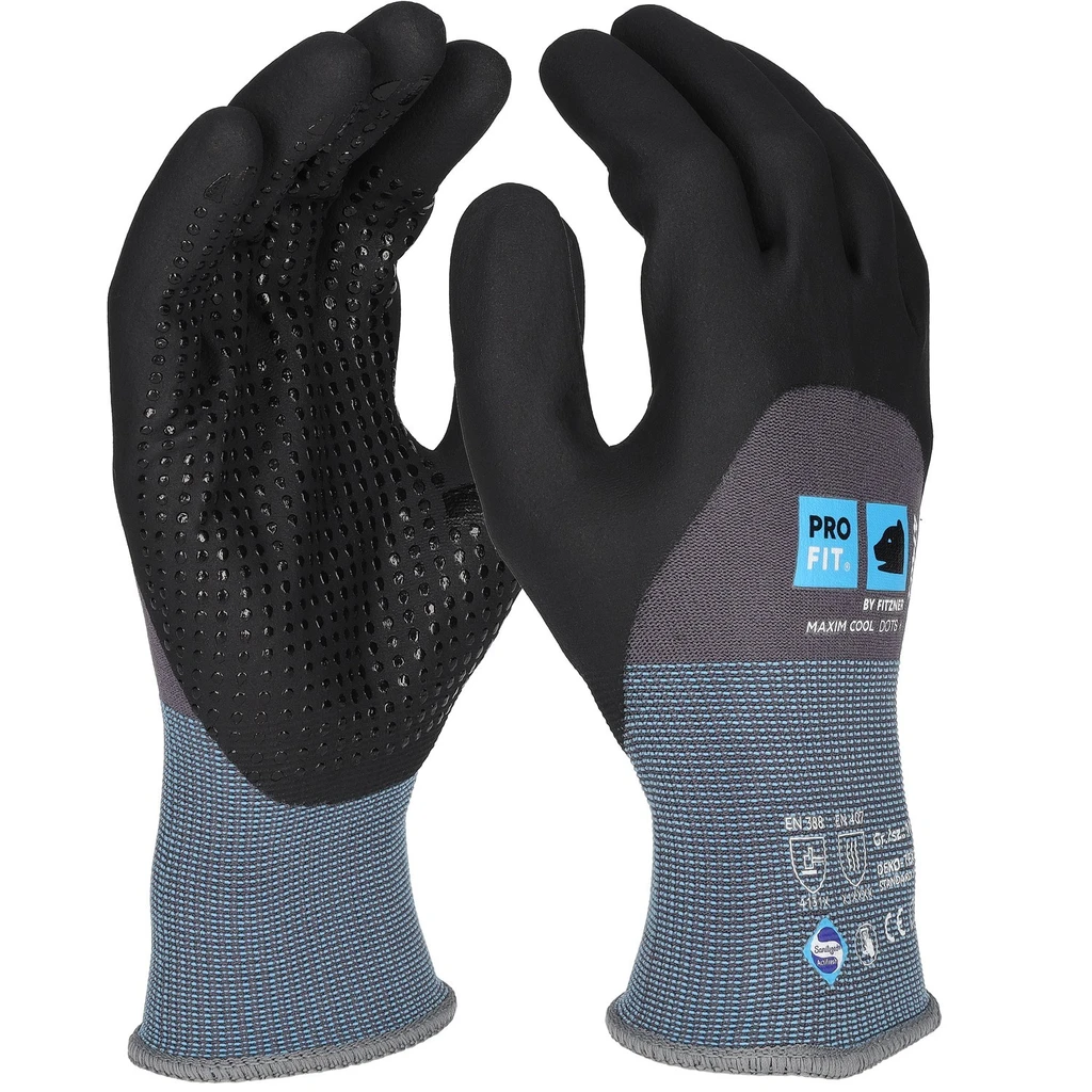 PRO FIT, nitrile foam glove maxim cool, Black, Grey, Nitrile foam gloves