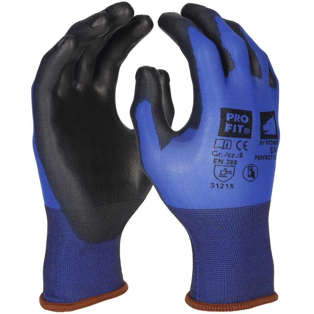 PRO FIT, PU Handschuh "Perfect Lite", Schwarz, Blau, PU-Handschuhe