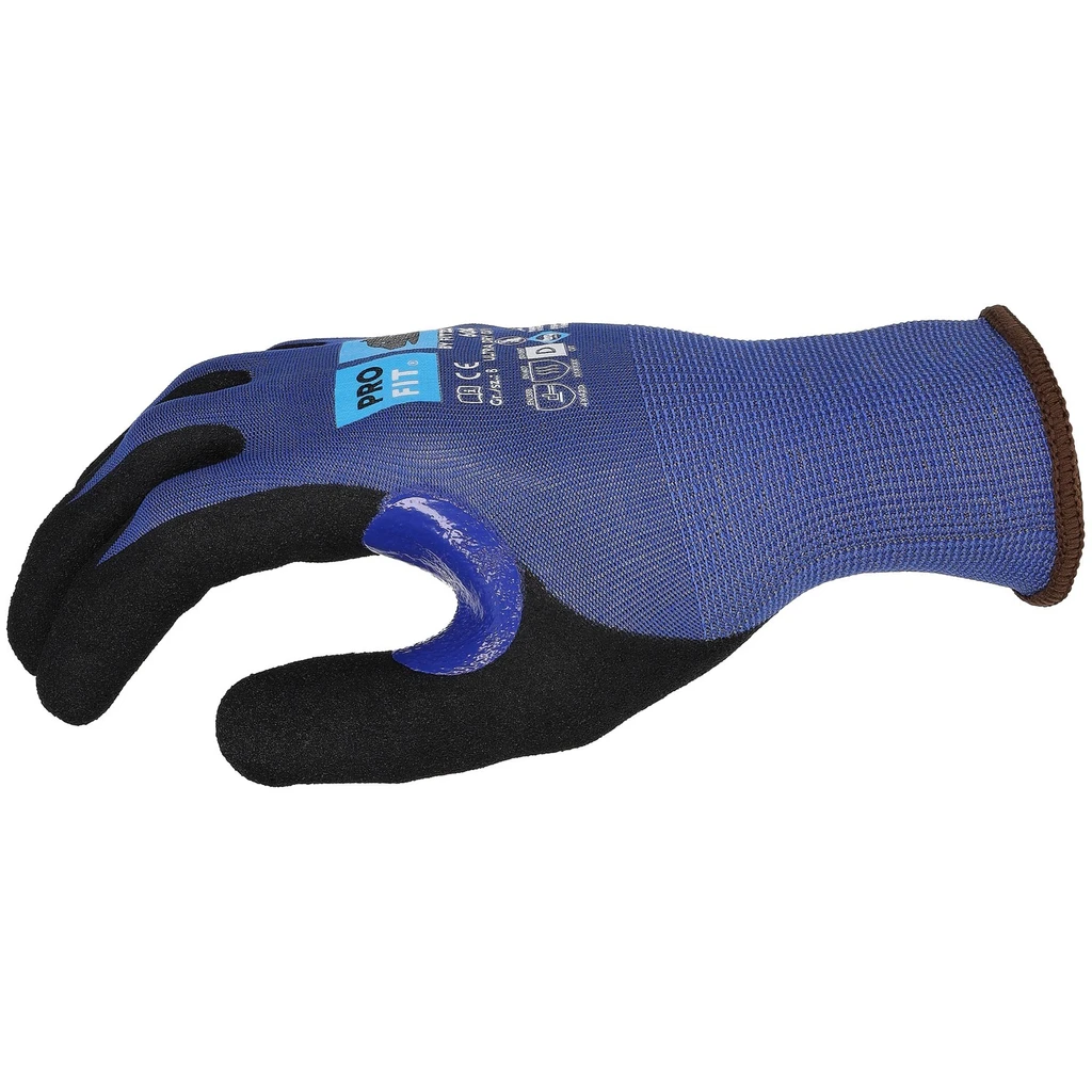 PRO FIT, nitrile cut resistance glove, Black, Blue, Cut protection nitrile