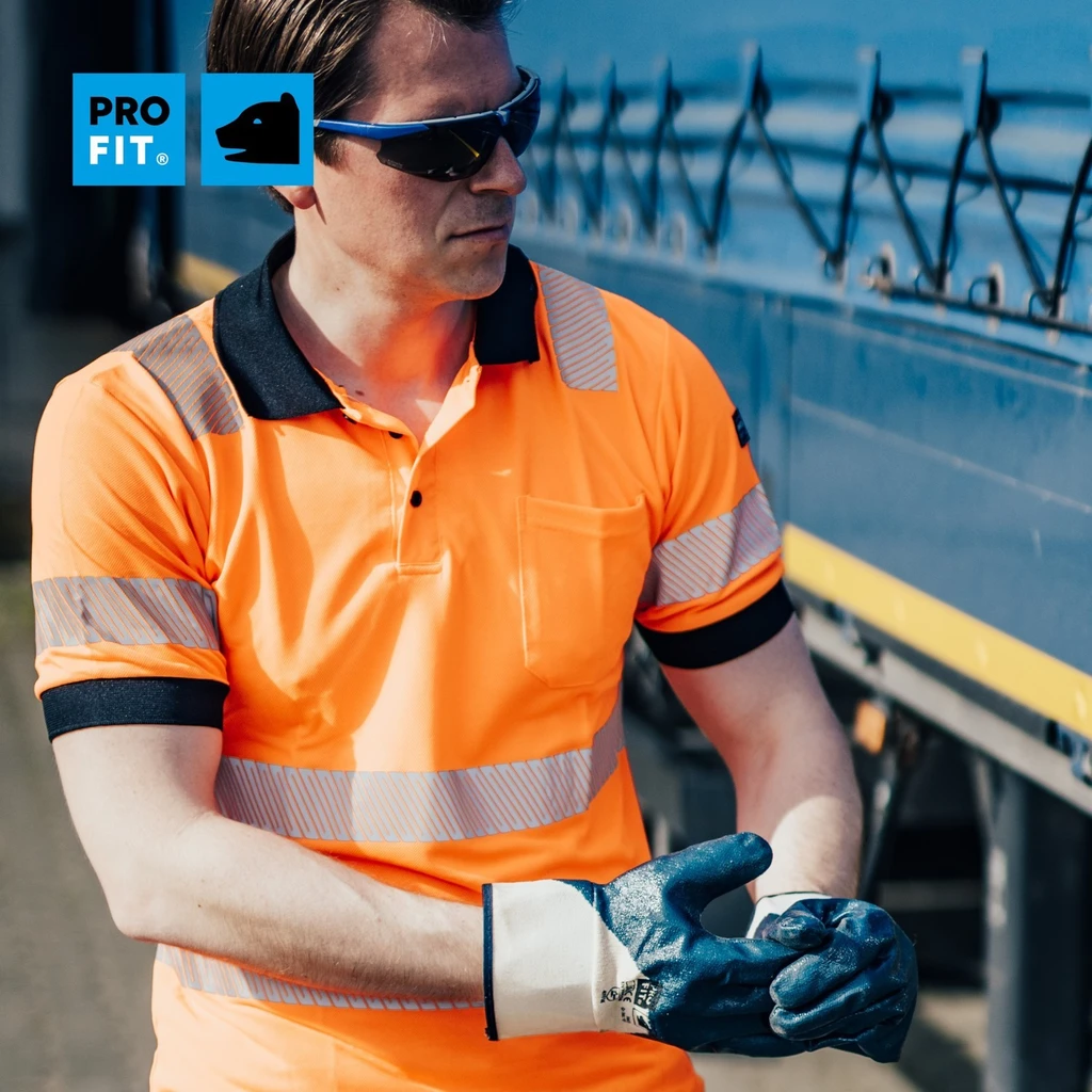 PRO FIT, High Visibility Poloshirt, Neon Orange, High-visibility clothing