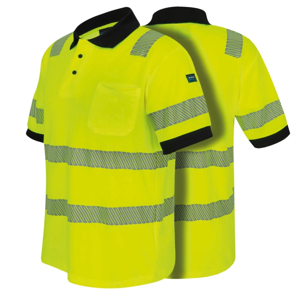PRO FIT, High Visibility Poloshirt, Neon Yellow, High-visibility clothing
