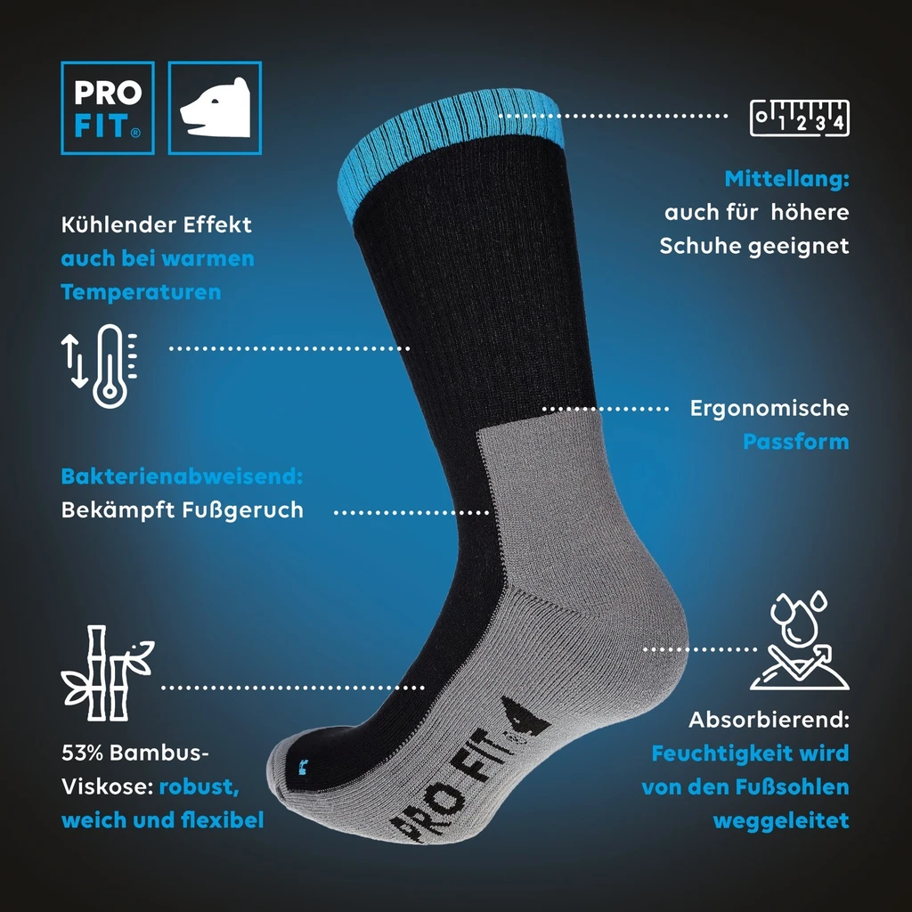 PRO FIT, work socks, Turquoise, Black, Accessories Shoes