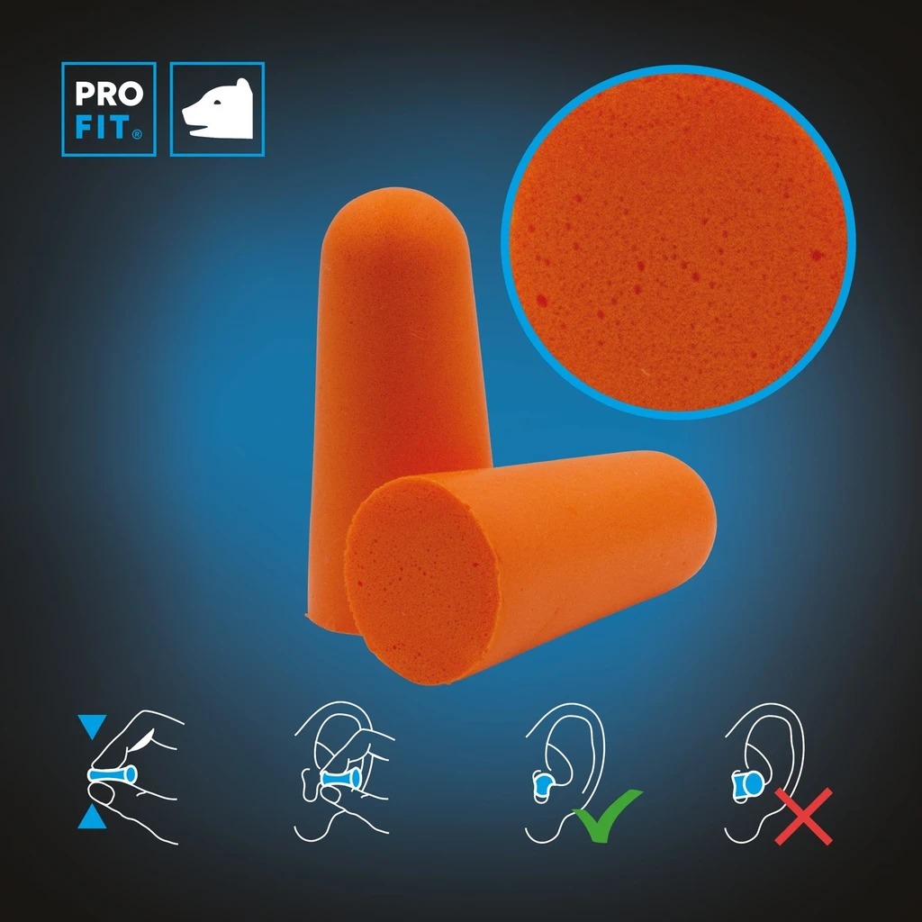 PRO FIT, Prosoft 38 earplugs, Orange, Earplugs