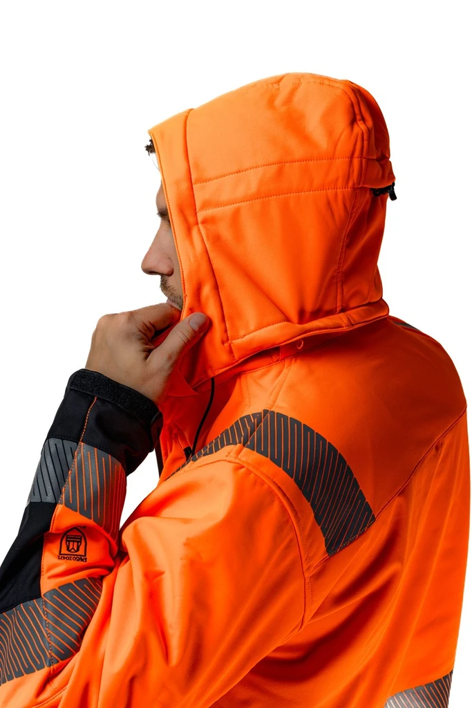 PRO FIT, Winter Warnschutz-Softshelljacke, Schwarz, Neon Orange, Warnschutz Softshell