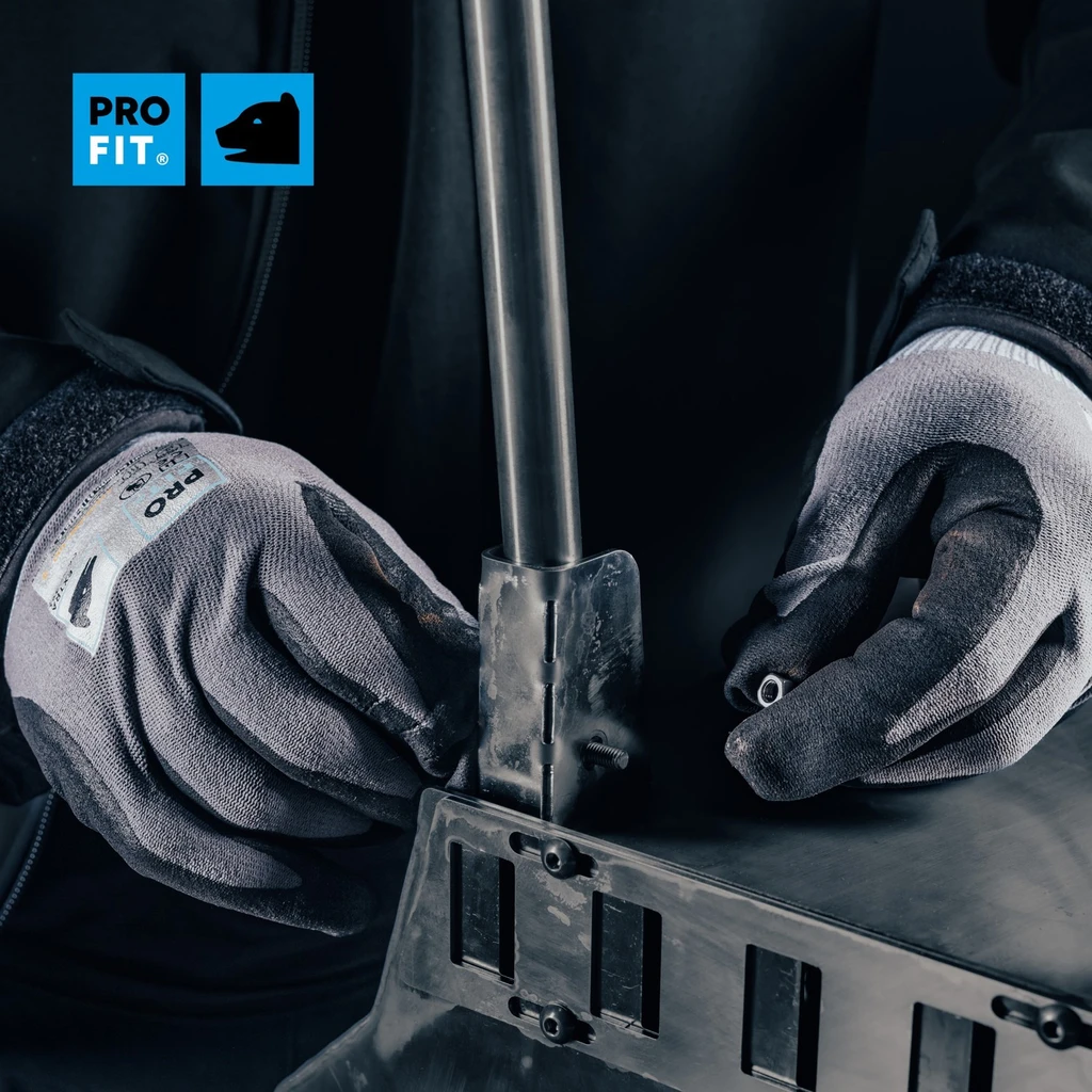 PRO FIT, nitrile foam fine knit, Grey, Nitrile foam gloves