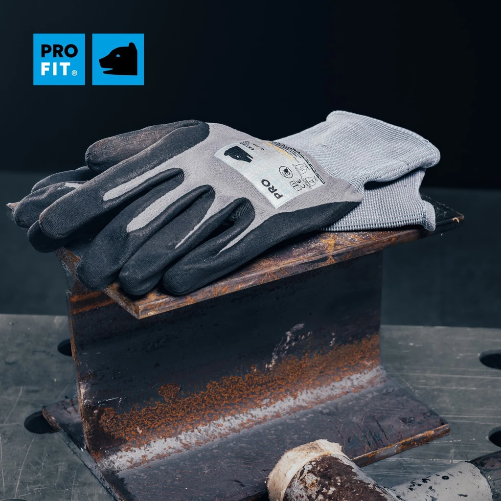 PRO FIT, nitrile foam fine knit, Grey, Nitrile foam gloves