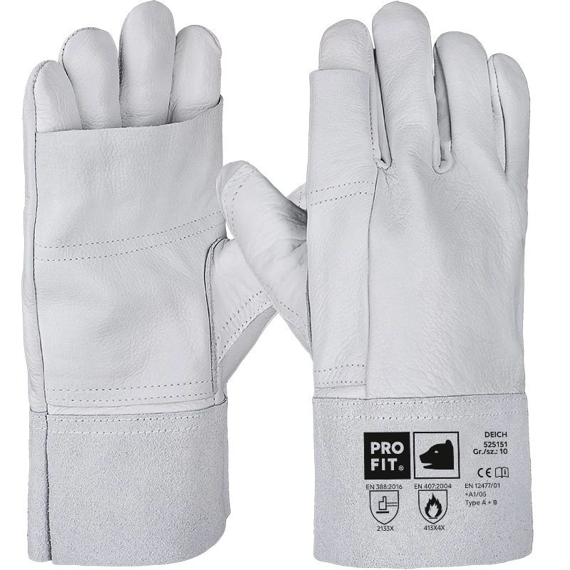 PRO FIT, cow full leather glove, Natural, Heat Protection gloves