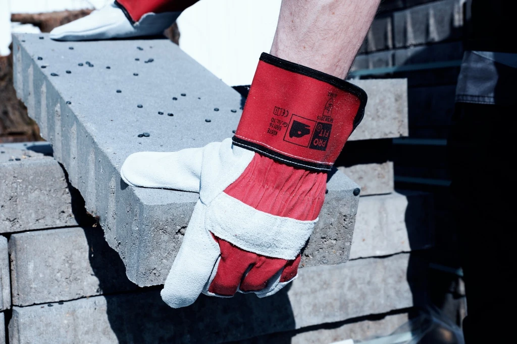 PRO FIT, cow split leather glove, Natural, Leather gloves