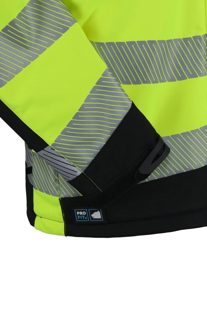 PRO FIT, Winter Warnschutz-Softshelljacke, Schwarz, Neon Gelb, Warnschutz Softshell