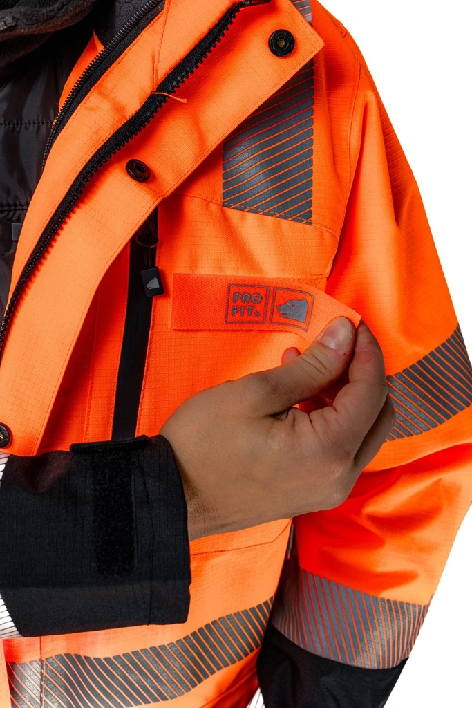 PRO FIT, High visibilty parka, Neon Orange, High-visibility clothing