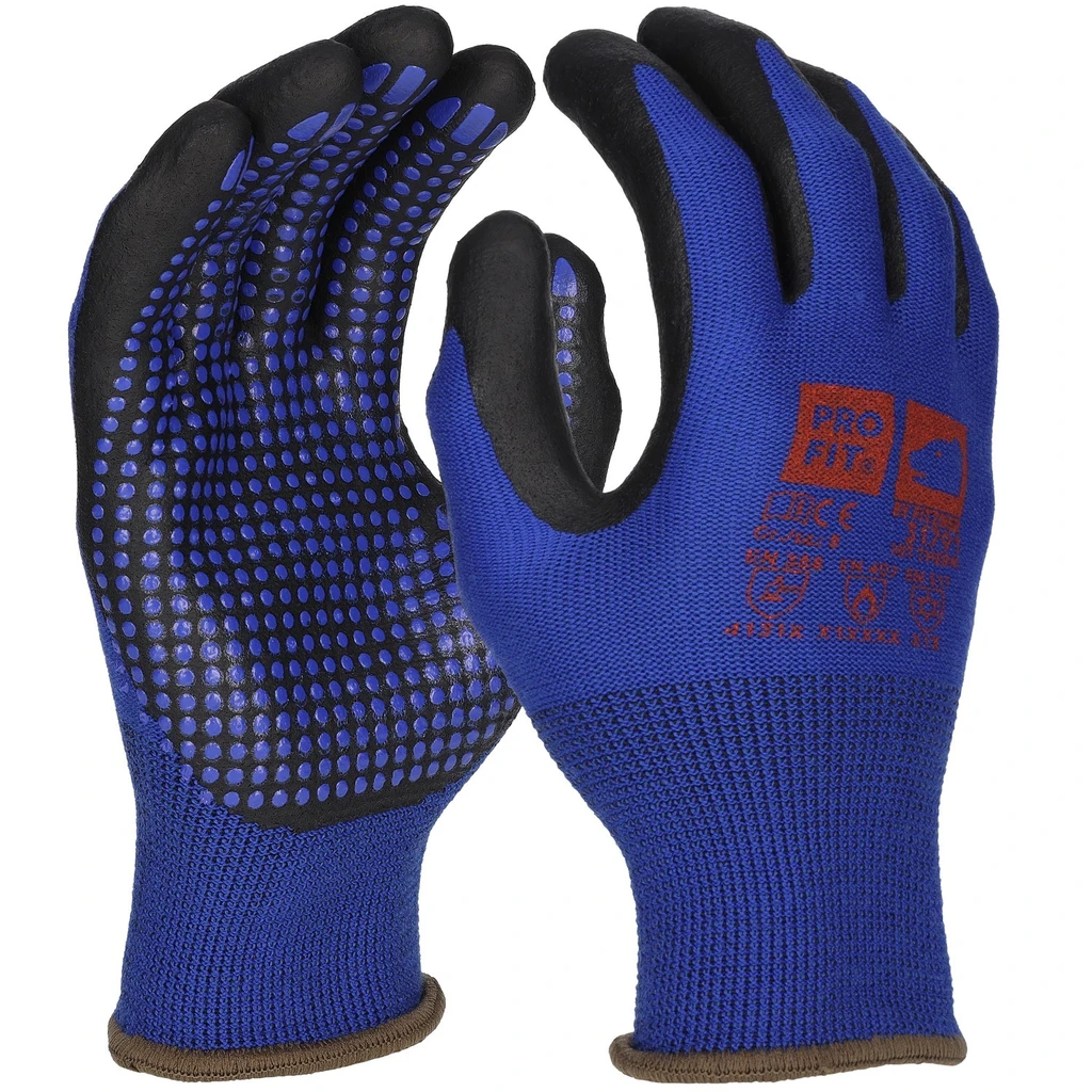 PRO FIT, nitrile foam glove Hit Therm, Black, Blue, Winter gloves