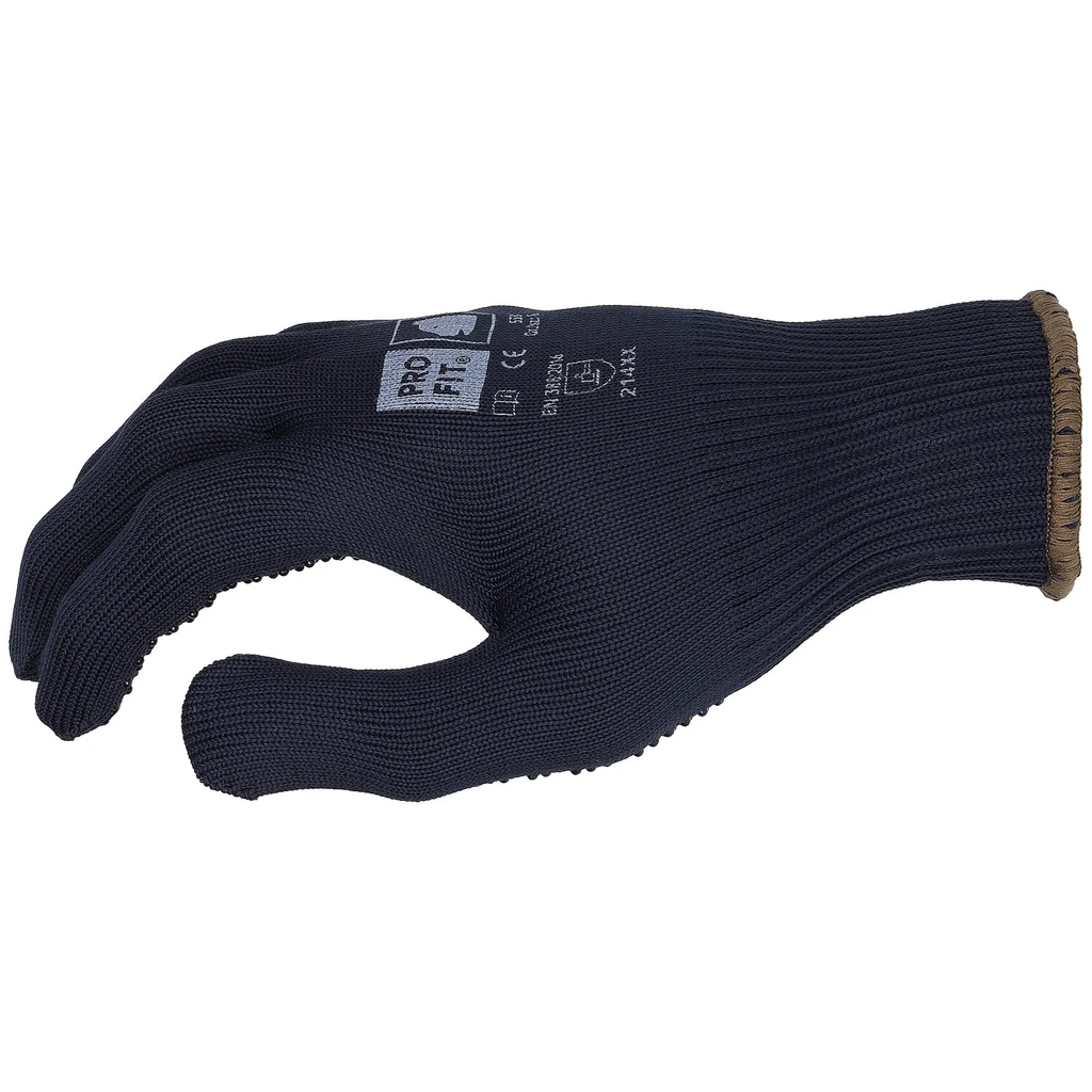 PRO FIT, finely knitted glove, Blue, dotted gloves