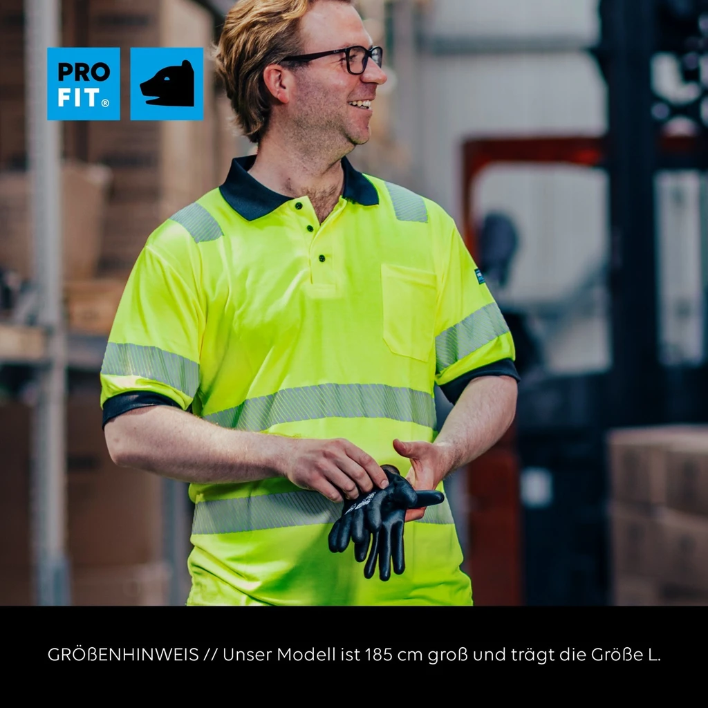 PRO FIT, High Visibility Poloshirt, Neon Yellow, High-visibility clothing