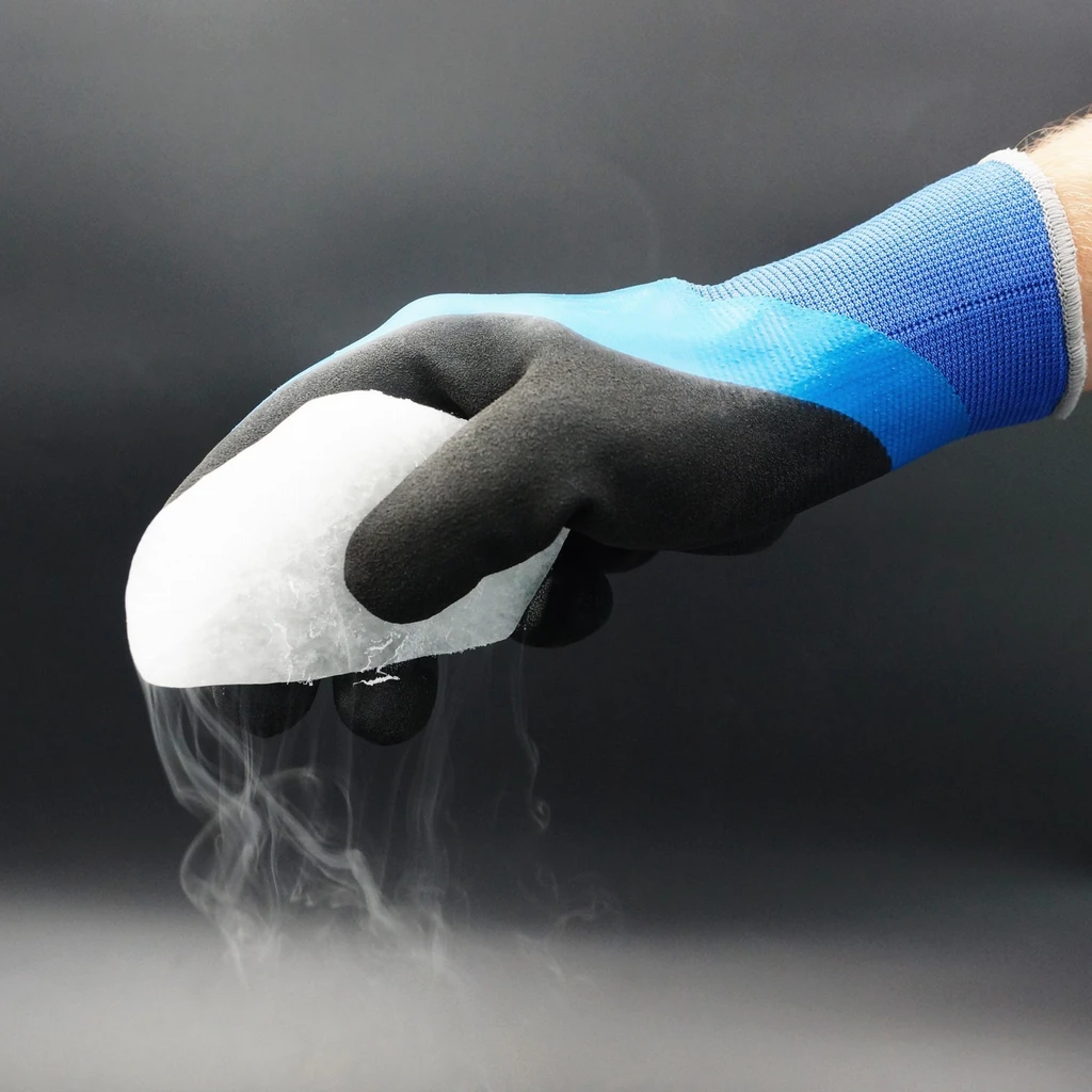 PRO FIT, latex foam winter glove, Black, Blue, Winter gloves