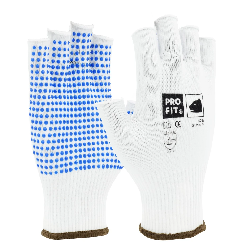 PRO FIT, finely knitted glove, White, dotted gloves