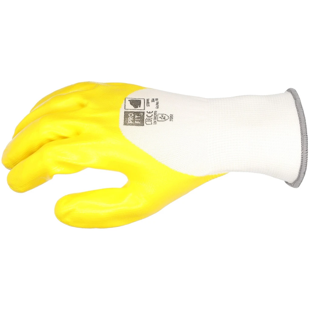 PRO FIT, STEPPE nitrile fine knit, Yellow, White, nitrile foam glove maxim cool