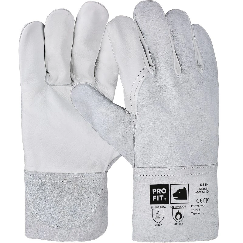 PRO FIT, Combined cow leather glove, Natural, Heat Protection gloves