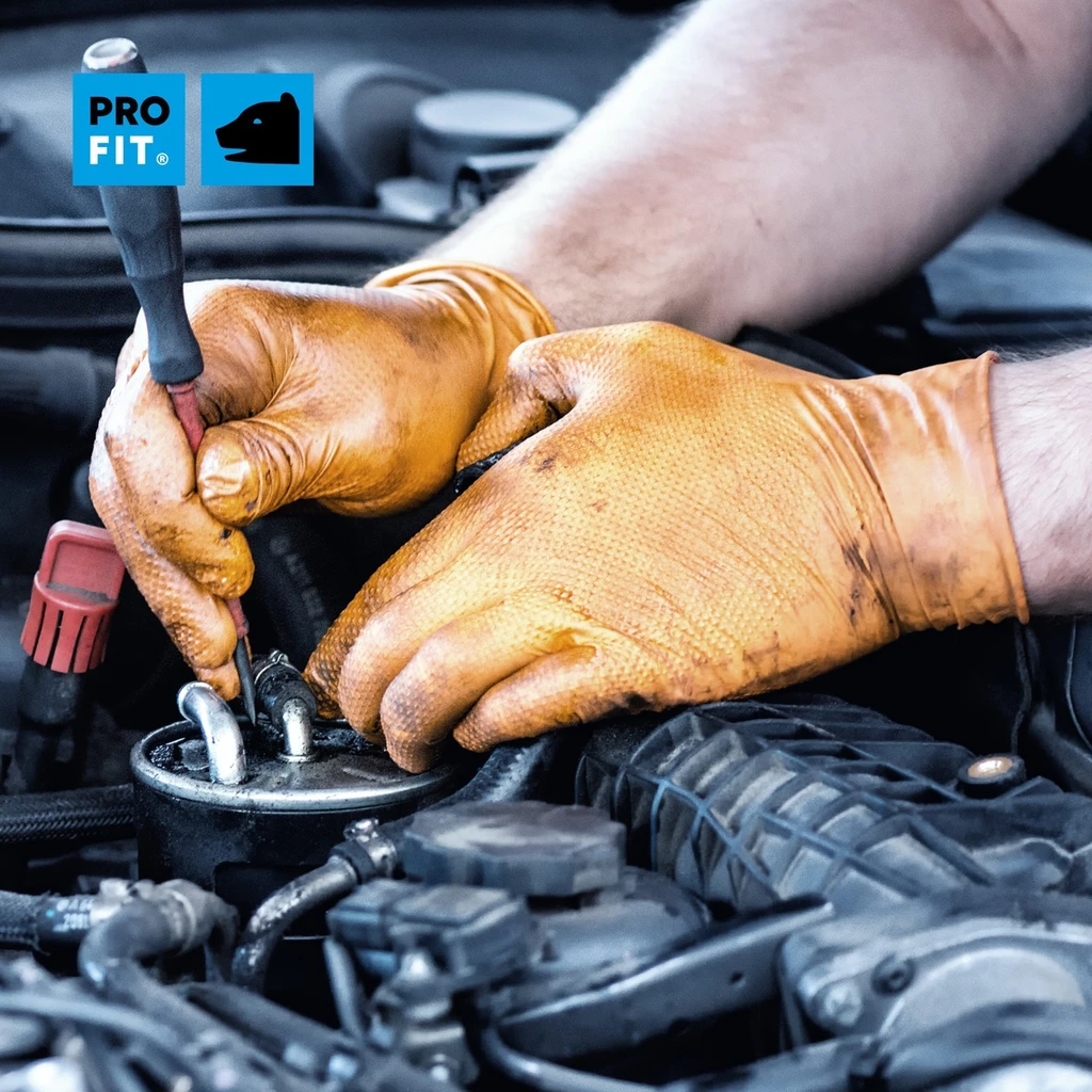 PRO FIT, nitrile disposable glove, Orange, Disposable gloves