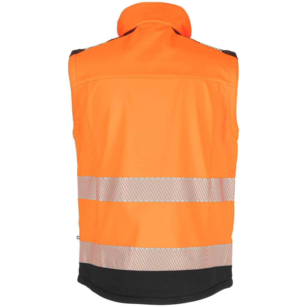 PRO FIT, Warning protection softshell vest, Black, Neon Orange, High-visibility protection softshell