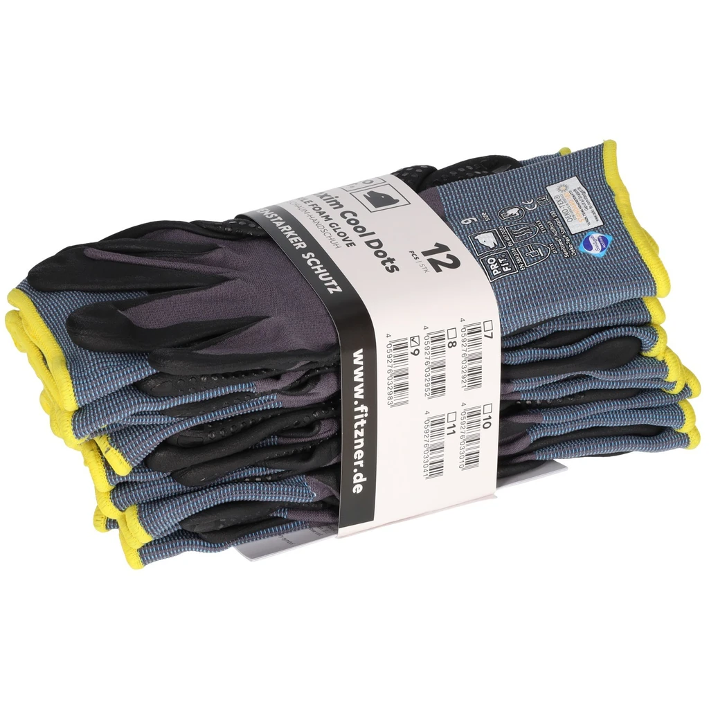PRO FIT, nitrile foam glove maxim cool, Black, Grey, Nitrile foam gloves