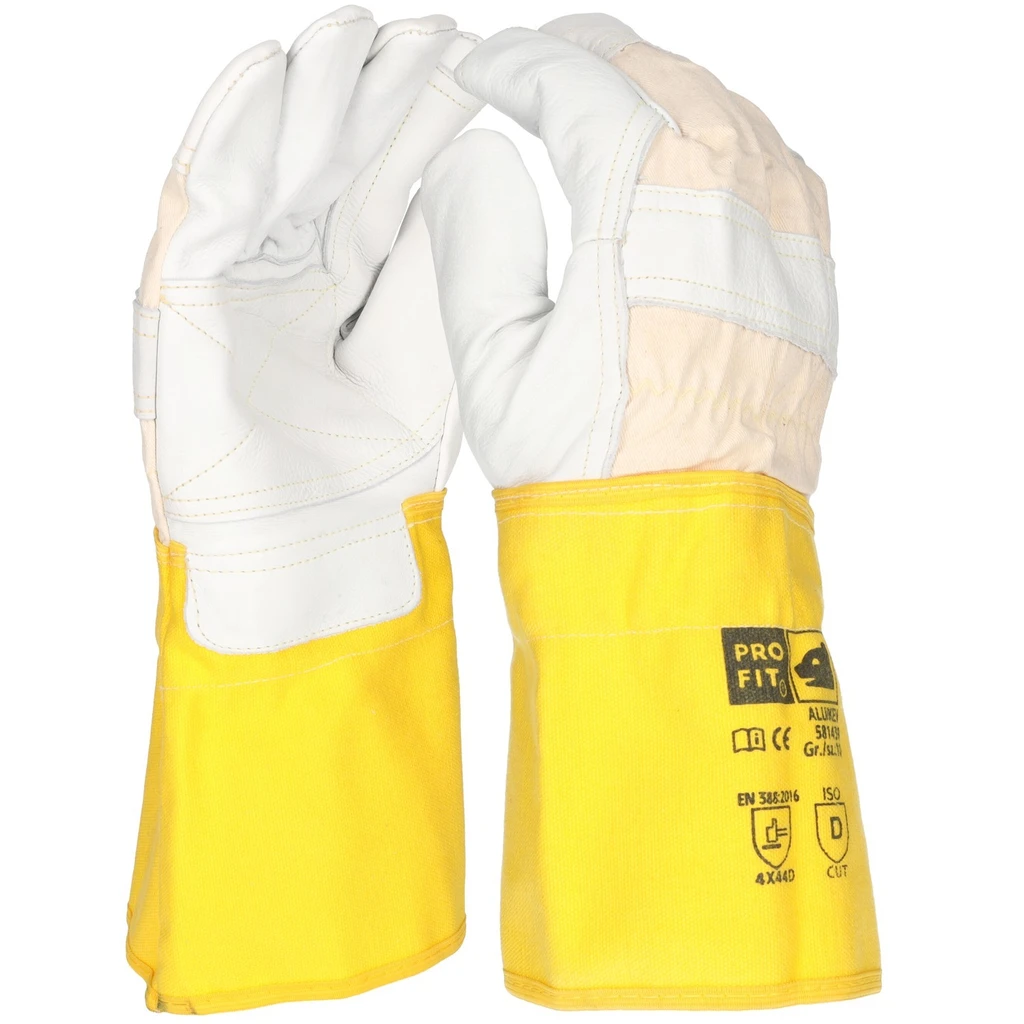 PRO FIT, Rindvollleder Schnittschutzhandschuh, Natur, Schnittschutz Leder