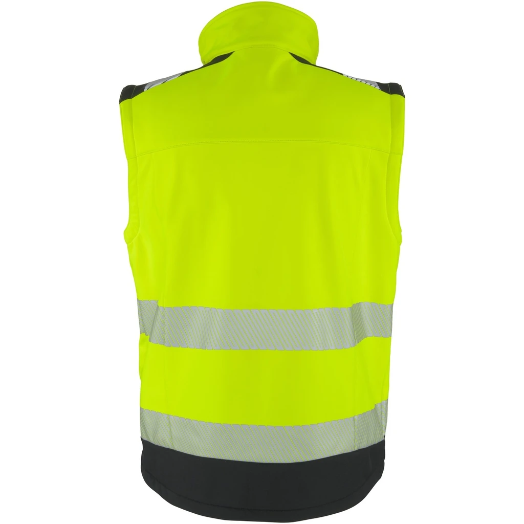 PRO FIT, Warnschutz Softshellweste, Schwarz, Neon Gelb, Warnschutz Softshell