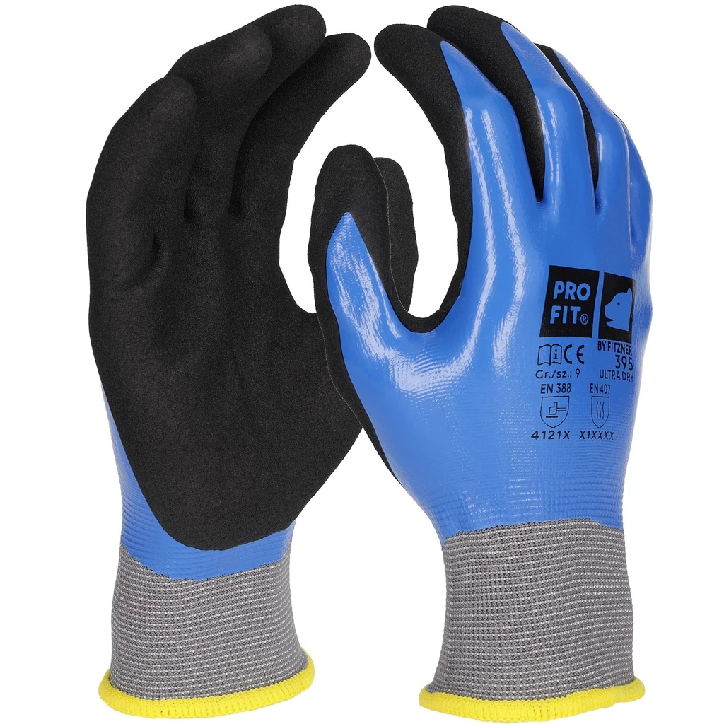 PRO FIT, nitrile foam glove maxim cool, Black, Blue, Nitrile foam gloves