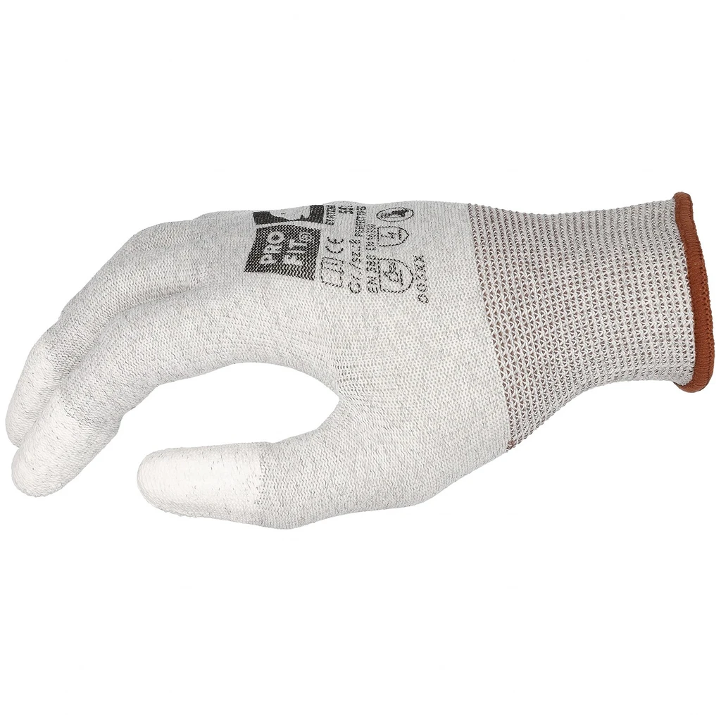 PRO FIT, ESD PU fine knitting, White, Natural, ESD Gloves