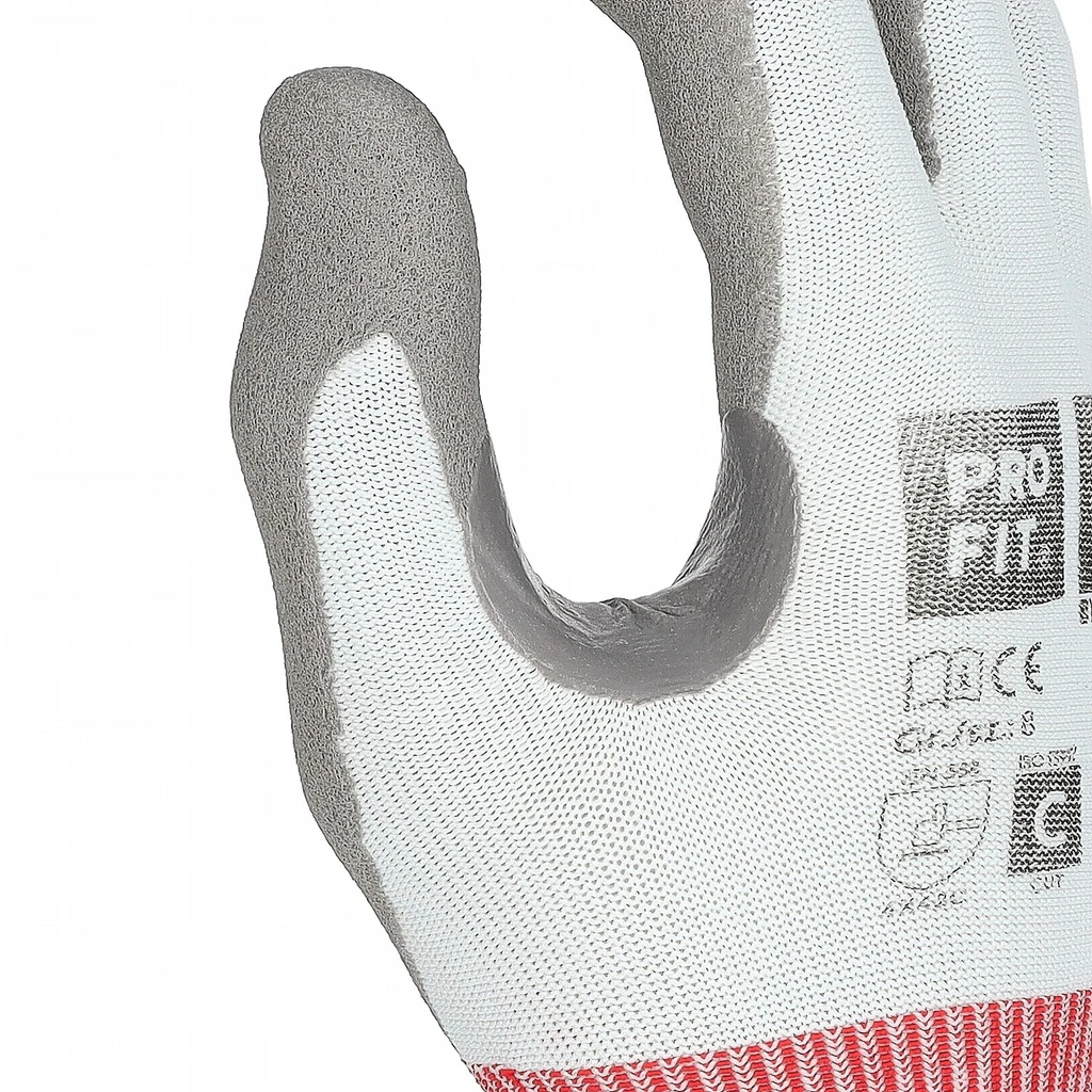PRO FIT, Nitril Schnittschutzhandschuh, Grau, Hellblau, Nitrilschaum-Handschuhe