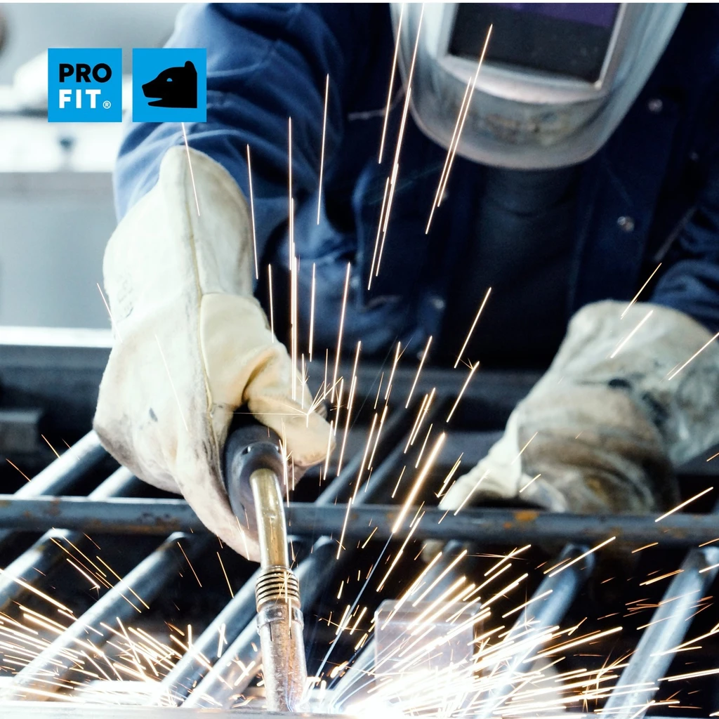 PRO FIT, combined cow leather welder`s, Light yellow, Welders