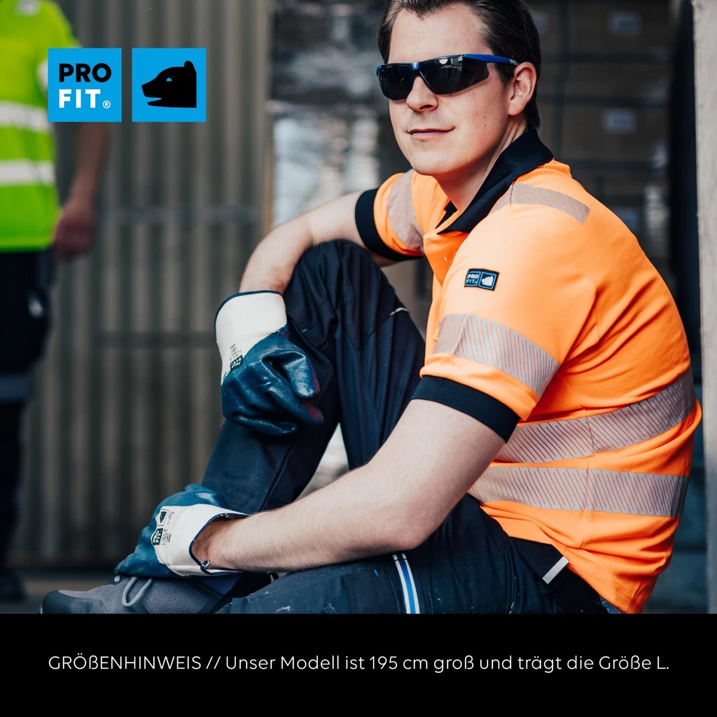 PRO FIT, High Visibility Poloshirt, Neon Orange, High-visibility clothing