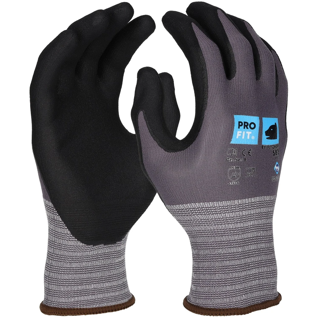 PRO FIT, nitrile foam glove maxim cool, Black, Green, Nitrile foam gloves