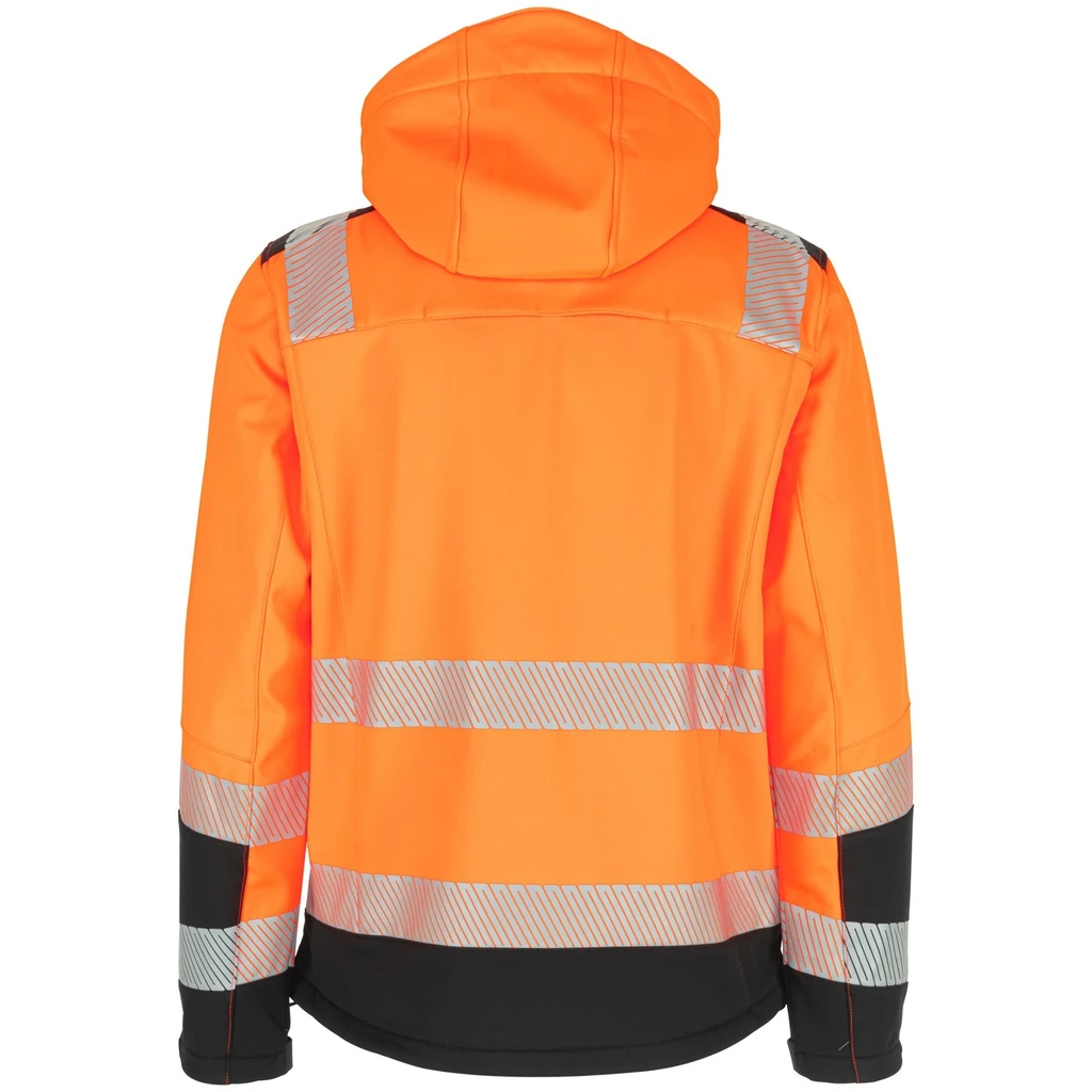 PRO FIT, Warning protection softshell jacket, Black, Neon Orange, High-visibility protection softshell