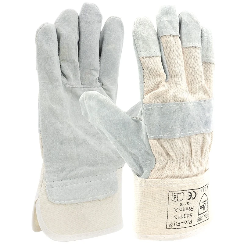 PRO FIT, cow split leather glove, Natural, Leather gloves