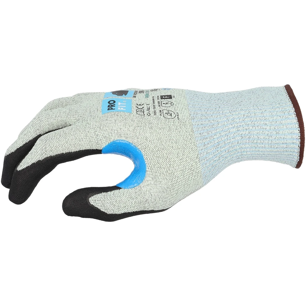 PRO FIT, nitrile cut resistance glove, Black, Green, Cut protection nitrile