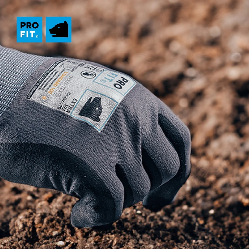 PRO FIT, nitrile foam fine knit, Grey, Nitrile foam gloves