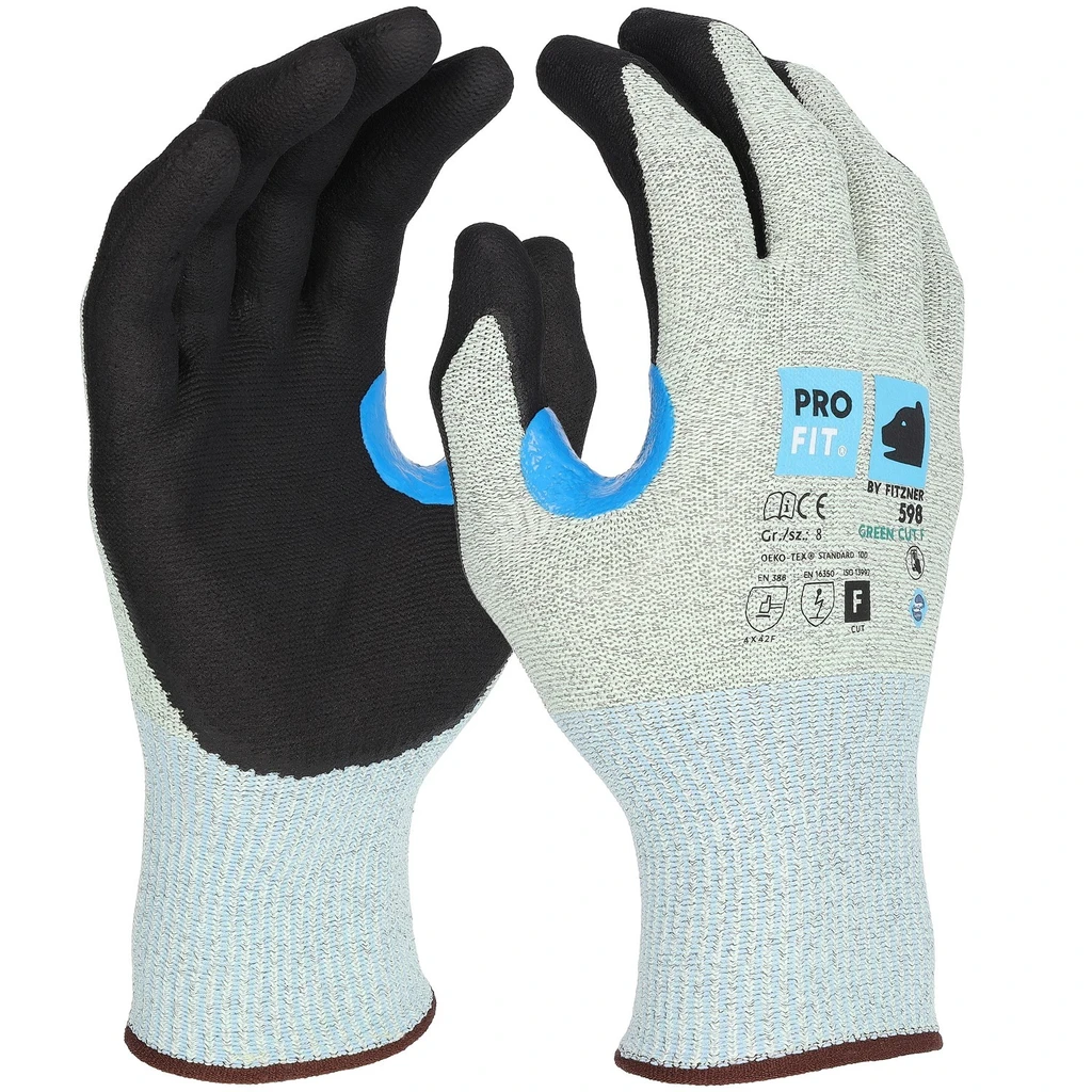 PRO FIT, nitrile cut resistance glove, Black, Green, Cut protection nitrile
