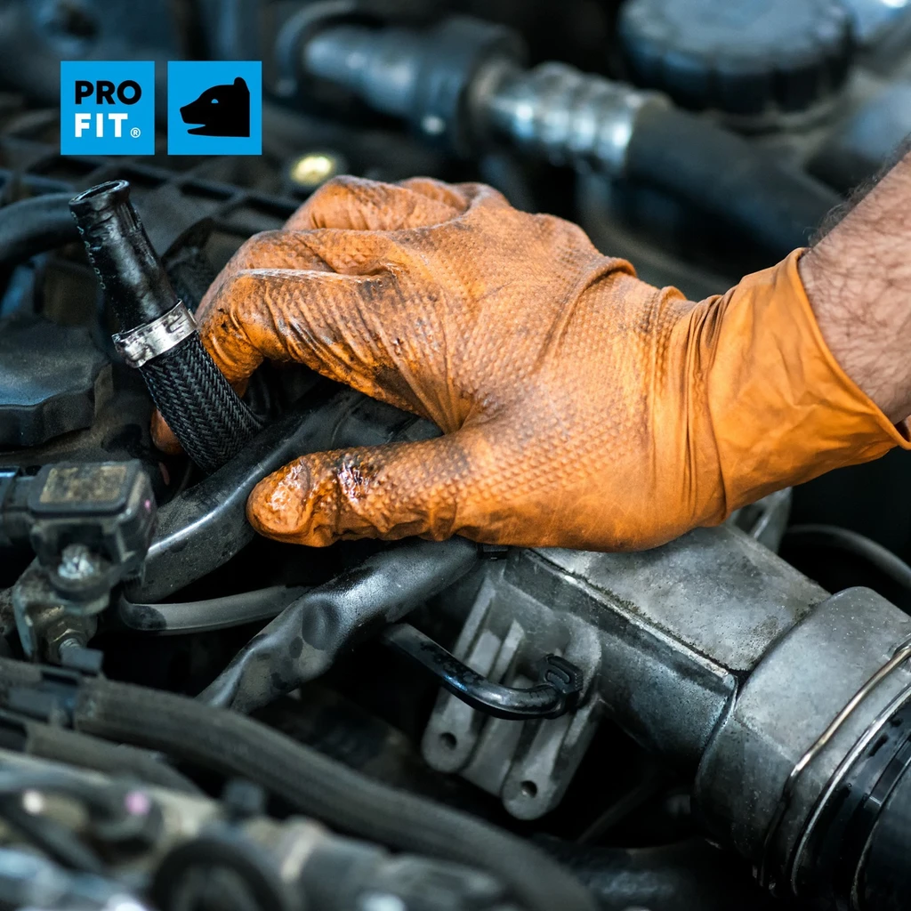 PRO FIT, nitrile disposable glove, Orange, Disposable gloves